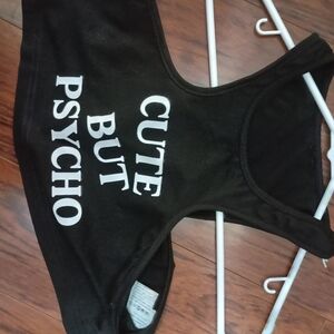 Black Tank Top with White Text